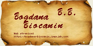 Bogdana Biočanin vizit kartica